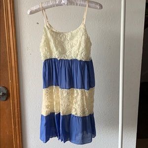 Lace Blue Tiered Adjustable Dress